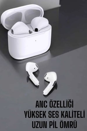 Beyaz Yeni Nesil Pro Bluetooth Kulaklık Yüksek Ses Kaliteli Anc Özelliği