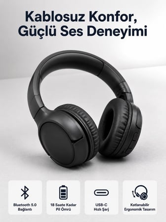 2025 Model Kulak Üstü Bluetooth Hoparlör Anc Özellikli