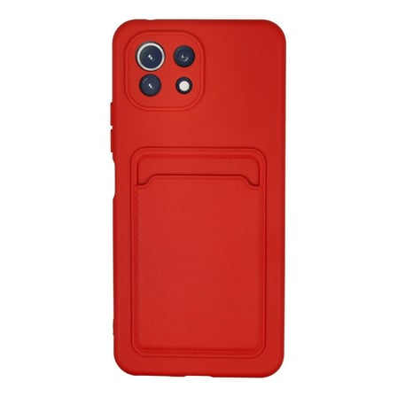 Xiaomi Mi 11 Lite Kılıf Kelvin Kartvizitli Silikon - Kırmızı