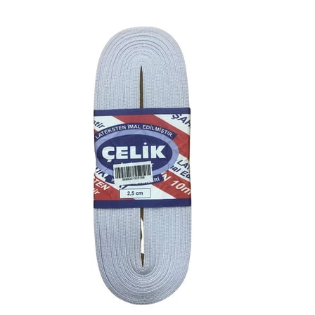 10 m 2.5 cm Beyaz Paça Lastiği