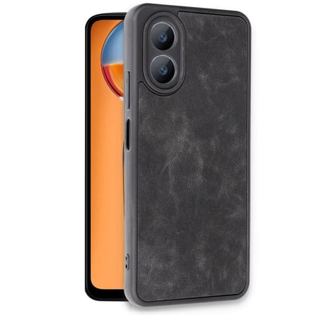 Oppo A38 Kılıf Aras Deri Kapak - Siyah
