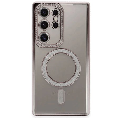 Samsung Galaxy S24 Ultra Kılıf Joke Simli Magneticsafe Kılıf - Pembe