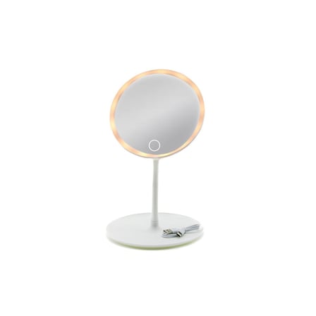 6,5 inç LED USB Şarjlı Yuvarlak Makyaj Aynası - 90° Ayarlı, Standlı