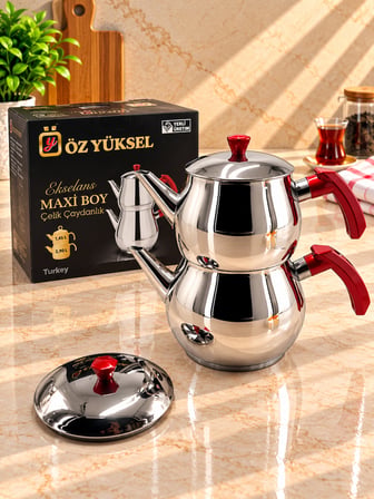 Özyüksel Maxi Çelik Çaydanlık Takımı 2,90+1,45 LT