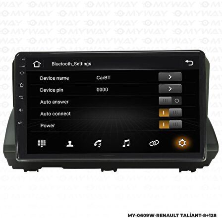 Araç Multimedya Renault Taliant Android 12 Carplay 4Gb Ram + 64Gb Hdd Navigasyon Ekran MYW