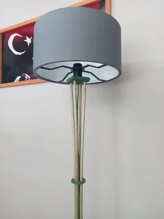 ORMAN YEŞİLİ AHŞAP LAMBADER- GRİ BAŞLIK- 3M ANAHTARLI KABLO