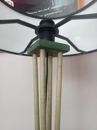 Balsa Dekor Lambader Kayın Ağacı Vintage Ahşap Aydınlatma Orman Yeşili Kahverengi 146 cm