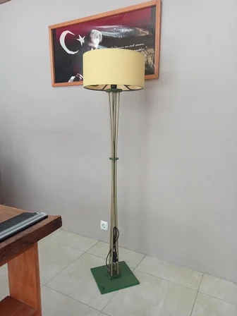 AHŞAP LAMBADER-SARI BAŞLIK-KÖŞE LAMBASI-ORMAN YEŞİLİ