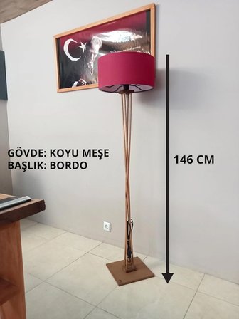 BORDO-KOYU MEŞE-AHŞAP LAMBADER KÖŞE AYDINLATMA
