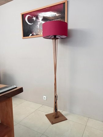 BORDO-KOYU MEŞE-AHŞAP LAMBADER KÖŞE AYDINLATMA