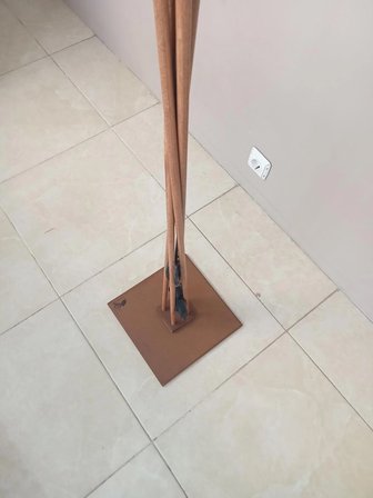 PETROL MAVİ BAŞLIK-AHŞAP KÖŞE AYDINLATMA- LAMBADER- KOYU MEŞE