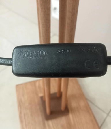 BALSA DEKOR Ahşap Ayaklı Lambader Bej Eskitme 150 cm Aç Kapa Anahtarlı Kumaş Başlık