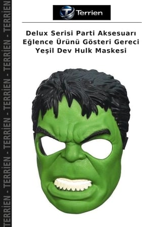 Delux Serisi Parti Aksesuarı Eğlence Ürünü Gösteri Gereci Yeşil Dev Hulk Maskesi