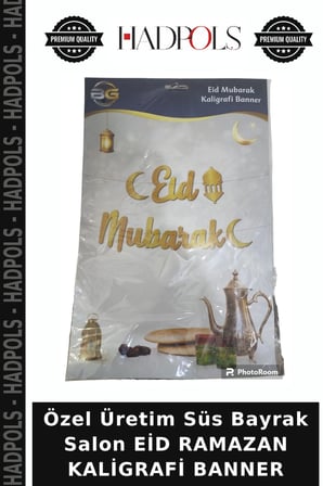 Özel Üretim Süs Bayrak Salon EİD RAMAZAN KALİGRAFİ BANNER