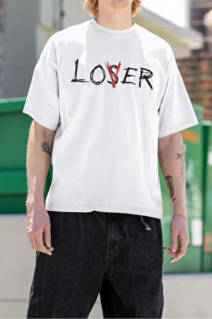 Loser Yazılı Unisex Oversize Tişört
