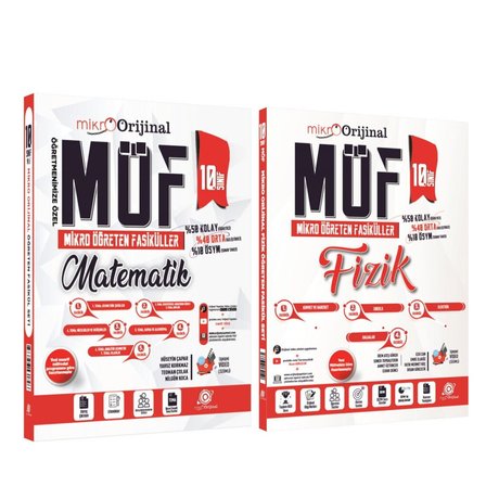 Orijinal Mikro 10. Sınıf Matematik ve Fizik MÖF Mikro Öğreten Fasiküller Seti 2 Kitap