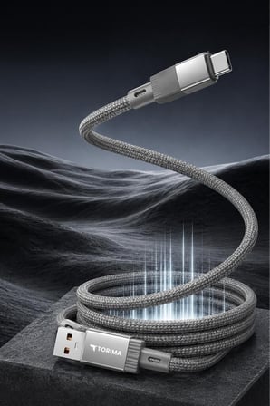 Premium Seyahat Ürünü Taşınabilir Ürün Şarj Kablosu Usb to Type-C Data Kablo U18 Gri