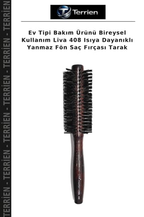 Ev Tipi Bakım Ürünü Bireysel Kullanım Liva 408 Isıya Dayanıklı Yanmaz Fön Saç Fırçası Tarak