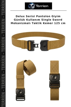 Delux Serisi Pantolon Giyim Günlük Kullanım Single Sword Mekanizmalı Taktik Kemer 125 cm