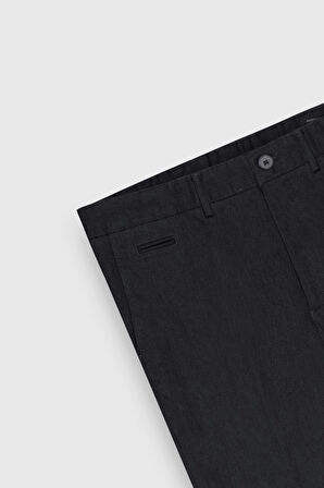 Comfort Fit Rahat Kesim Pamuklu Esnek Diagonal Desenli Yan Cep Casual Pantolon