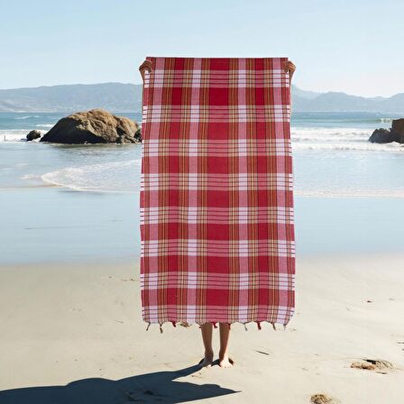 Homedius %100 Pamuk Kırmızı Hamam Peştemali 10'lu - 80 X 160 Cm