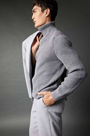 DeFacto Standart Fit Dik Yaka Selanik Kumaş Kazak A9511AX23WNGR93