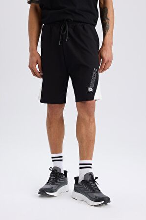 DeFactoFit NBA Brooklyn Nets Beli Bağcıklı Cepli Kısa Paça Şort C9253AX24AUBK81