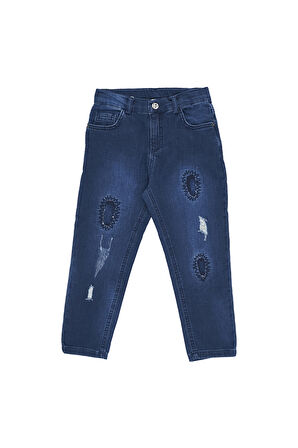 Panço Erkek Çocuk Yıkamalı Denim Pantolon Lacivert