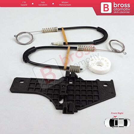 Peugeot 307 3A/C 3E 3H 2001-2008 4/5 Kapı 9634456880 İçin Ön Sağ Kapı Cam Kriko Tamir Seti