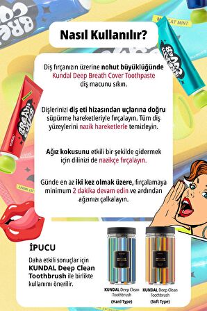Bitkisel Özlü, Nane Aromalı Diş Macunu KUNDAL Deep Breath Cover Toothpaste (Muscat Mint)