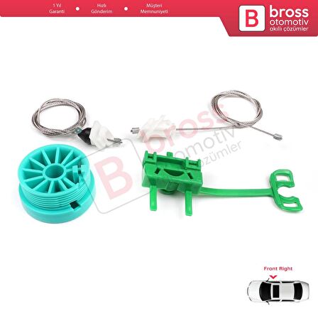 Fiat Punto MK2 188 188AX 1999-2005 3/5 Kapı 0046536311 İçin Ön Sağ Kapı Cam Kriko Tamir Seti