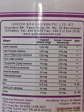 Laden Gülü Kapsül (Rock Rose Capsule) 60Adet