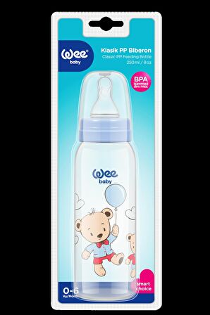 Wee Baby Klasik PP Biberon 250 ml - MAVİ BALONLU AYI