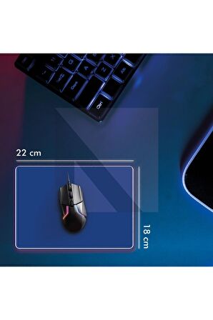 MP05 - 22x18 Small Mavi Gaming Mousepad | Kaymaz Taban, Oyuncu Gamepad, Ev, Ofis, Oyun