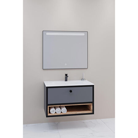 ESPERO 80 CM BEYAZ LAVABOLU BANYO DOLABI - BOY DOLAP HARİÇ