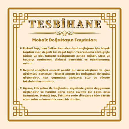 Faset Kesim Mokait Doğaltaş Erkek Bileklik