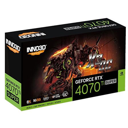  Inno3D Nvidia GeForce RTX4070Ti SUPER X3 OC 16GB 256Bit GDDR6X Ekran Kartı (N407TS3-166XX-186158N)