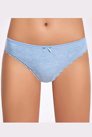 Melanjlı Dantelli Bikini Külot