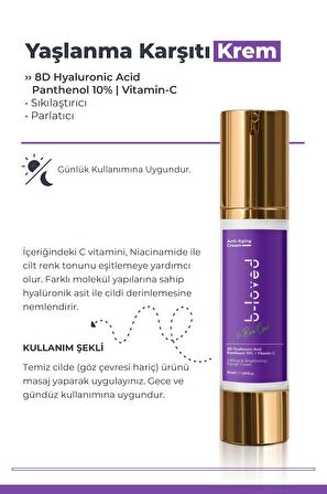 8d Hyaluronik Asit, Vitamin C Ve Pantenol Içeren Sıkılaştırıcı Ve Parlatıcı Yüz Kremi