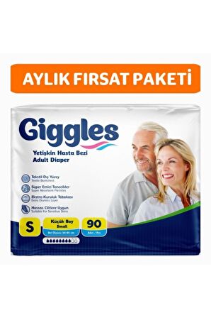 Yetişkin Bel Bantlı Hasta Bezi Small 30'lu 3 paket 90 adet