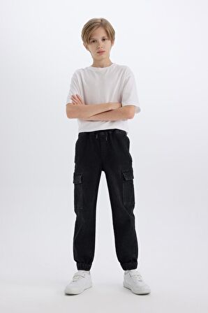 DeFacto Erkek Çocuk Kargo Fit Jean Pantolon C4514A824WNNM36