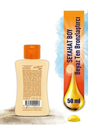 Eda Taşpınar Seyahat Boy   Beyaz Ten Bronzlaştırıcı Spf20+ - 50 ML 