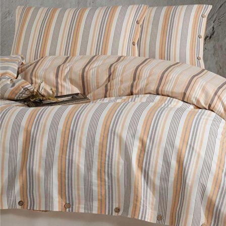 Clasy Butik Native Serisi Çift Kişilik Nevresim Takımı Velena v1 Somon