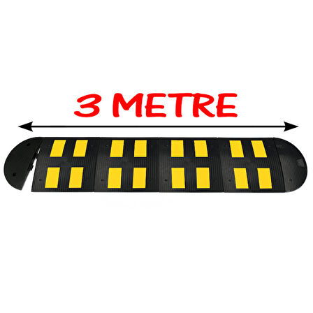 Kasis Hız Kesici Kasis Kauçuk Şaseli Otopark Trafik Yol Kasisi 3 Metre (50x50 cm)