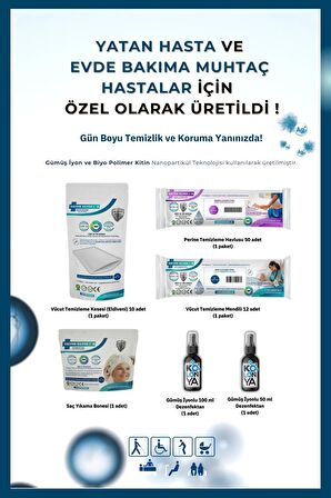Gümüş Iyonlu Yatan Ve Evde Hasta Bakım Seti 50'li Perine Temizleme Mendili Hediyeli