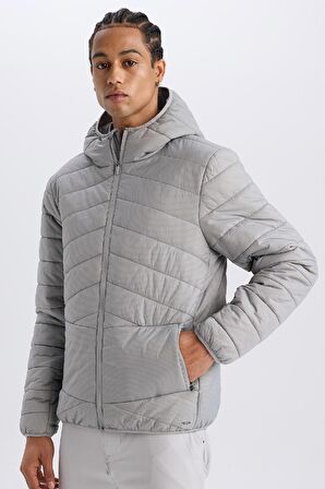 DeFactoFit Su İtici Regular Fit Kapüşonlu Fermuarlı Dokuma Mont D6183AX25SPGR456