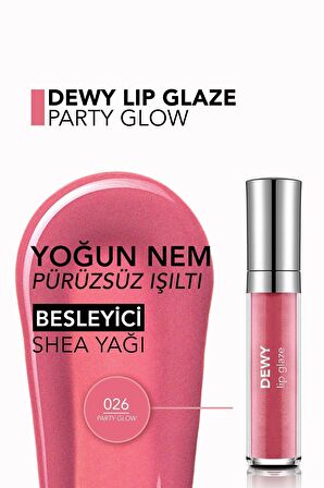 Flormar Besleyici Dudak Parlatıcısı - Dewy Lip Glaze - 026 Party Glow-8682536069489