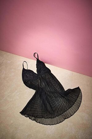 DeFacto Dantel Detaylı Babydoll-Fall in Love D6443AX24WNBK81