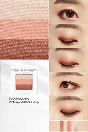 Yumuşak Dokulu, Dökülme Yapmayan 3 Renkli Göz Farı Triple Shadow No.6 (Marsala Red)