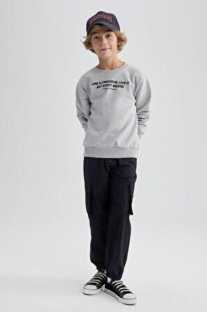 DeFacto Erkek Çocuk Kargo Jogger Paça Paraşüt Pantolon B2589A823AUBK27